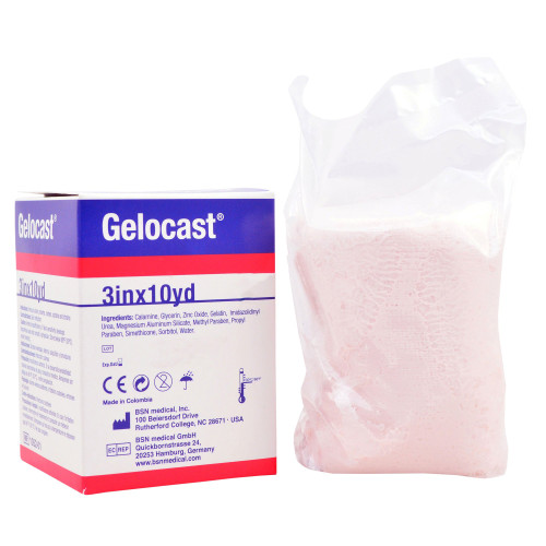 Gelocast Unna Boot Zinc Oxide / Calamine 3 Inch X 10 Yard, 01052, Case of 12
