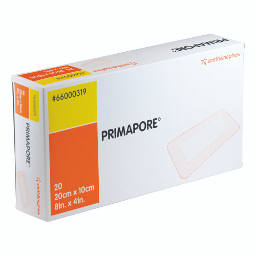 Primapore Island Dressing 4 X 8 Inch Rectangle Sterile Film Backing, 66000319, Case of 200