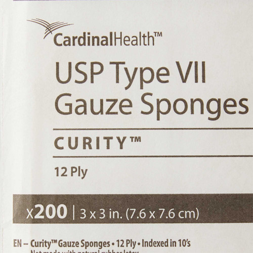 Gauze Sponge Curity Cotton 12-Ply 3 X 3 Inch Square NonSterile 2346 Case/4000 2346 KENDALL HEALTHCARE PROD INC. 10212_CS