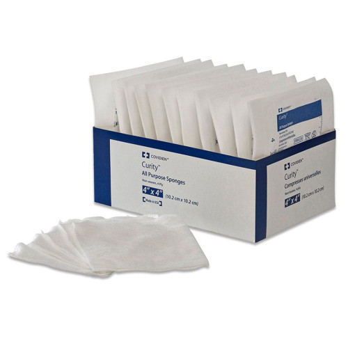Curity Nonwoven Sponge 4 X 4 Inch 4-Ply Sterile 10 per Pouch, 8047-, Case of 160