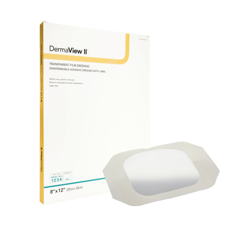 DermaView II Transparent Film Dressing 8 X 12 Inch Frame Style Delivery Rectangle Sterile, 16812, Box of 10