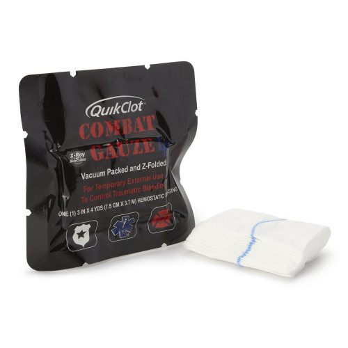 QuikClot Combat Gauze LE Hemostatic Dressing 3 Inch X 4 Yard 1 per Pack Sterile, 350, Pack of 1