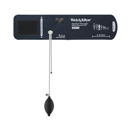 Reusable Blood Pressure Cuff and Bulb FlexiPort 25 to 34 cm Arm Nylon Cuff Adult Cuff REUSE-11-2BV Pack of 1