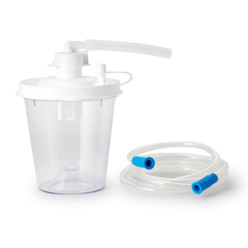 Vacu-Aide QSU Suction Canister with Float Valve Shut-Off Lid, 800 mL, NonSterile, Pack of 1