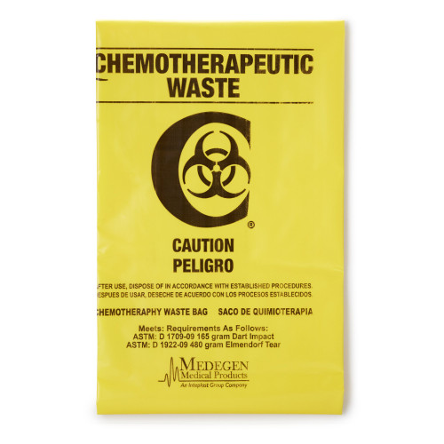 McKesson Chemotherapy Waste Bag Biohazard Symbol / Chemotherapeutic Waste / Caution 30 to 33 gal. Yellow 31 X 41 Inch, 03-47CBL4, Case of 100