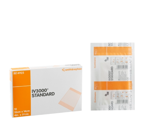 IV3000 Catheter Securement Dressing Film 4 X 5 Inch Sterile, 4925, Box of 10