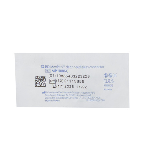 MaxPlus Tru-Swab Needleless Connector, MP1000-C, Pack of 1