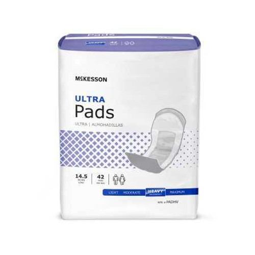 Bladder Control Pad McKesson Ultra 14-1/2 Inch Length Heavy Absorbency Polymer Unisex Disposable PADHV Case/4 PADHV MCK BRAND 884157_CS