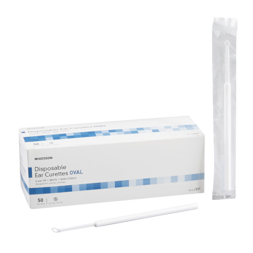 McKesson Ear Curette Oval Handle with Grooves, 4 mm Oval Tip, NonSterile, 50 per Box, Box of 1