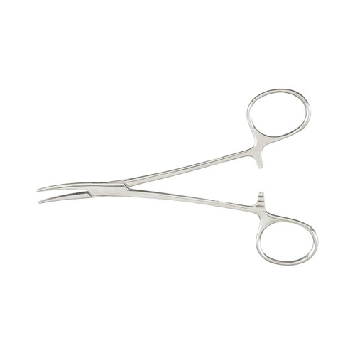 Hemostatic Forceps McKesson Kelly 5-1/2 Inch Office Grade Stainless Steel NonSterile Ratchet Lock Finger Ring Handle Curved 43-2-442 Each/1 43-2-442 MCK BRAND 487542_EA