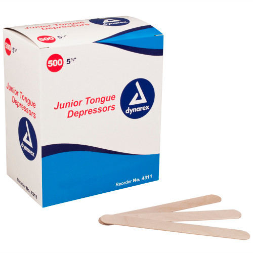 Tongue Depressor dynarex 5-1/2'' Length Wood 4311 Box of 500