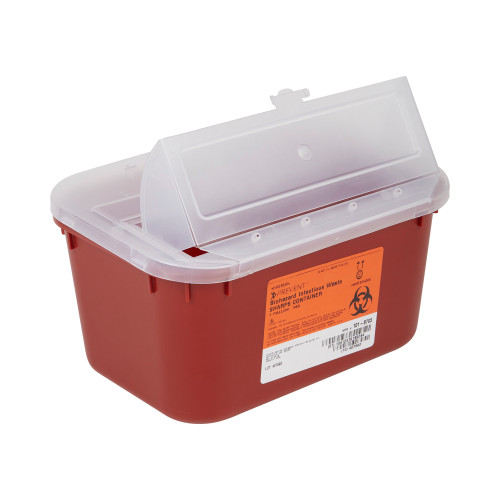 McKesson Sharps Container Red Base 5 H X 10 W X 7 D Inch Horizontal Entry 1 Gallon, 101-8703, Pack of 1
