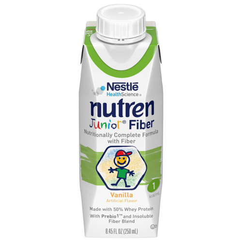 Nutren Junior Fiber, Nutritionally Complete Formula with Fiber, Vanilla, 8.45 oz, Case of 24