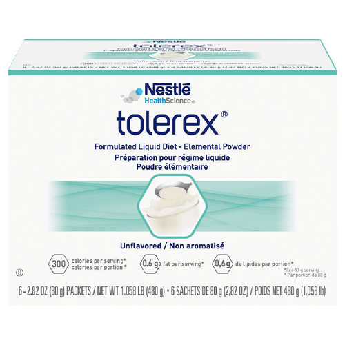 Elemental Tube Feeding / Oral Supplement Tolerex Unflavored 2.82 oz. Individual Packet Powder 04580500 Each/1 4580500 NESTLE'HEALTHCARE NUTRITION 320422_EA Elemental Tube Feeding / Oral Supplement Tolerex Unflavored 2.82 oz. Individual Packet Powder 04580500 Each/1 4580500 NESTLE'HEALTHCARE NUTRITION 320422_EA