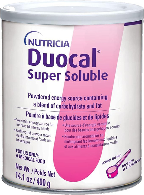 Duocal High Calorie Super Soluble Powder, Medical Food – Extra Calories for Children, Teens & Adults – Protein Free, Unflavored, 14 oz. per Bottle, Bottle of 1