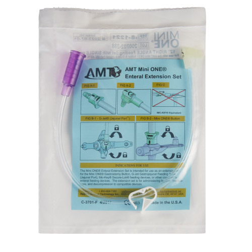 Mini ONE Bolus Enteral Feeding Extension Tube Set 12 Inch, Purple, 8-1221, Pack of 1