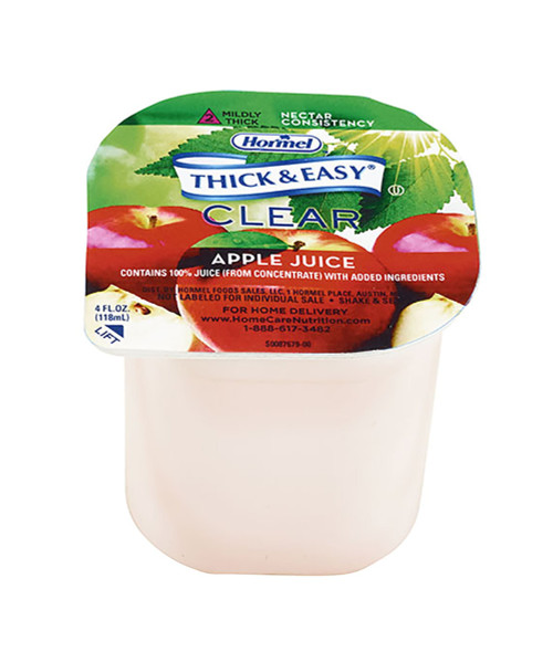 Thickened Beverage Thick & Easy 4 oz. Portion Cup Apple Flavor Liquid IDDSI Level 2 Mildly Thick 41530 Case of 24