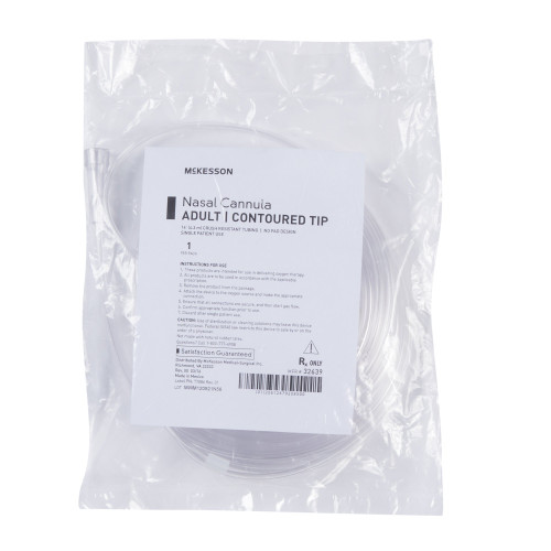 McKesson Nasal Cannula Adult Curved Prong / NonFlared Tip 14 Foot Tubing, 32639, Pack of 1