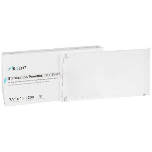 McKesson Argent Sure-Check Sterilization Pouch, Size 7.5 x 13'', 200 per Box, Box of 200