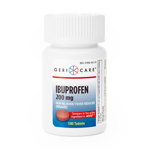 Geri-Care Pain Relief 200 mg Strength Ibuprofen Tablet 100 per Bottle, 941-01-GCP, Bottle of 1