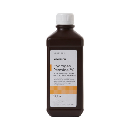 McKesson Brand Antiseptic Hydrogen Peroxide Topical Liquid 16 oz. Bottle, 23-D0012, Pack of 1