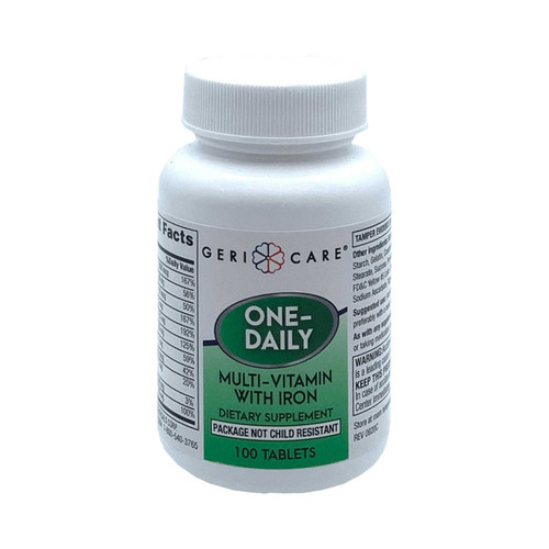 Multivitamin with Iron Supplement McKesson Brand Tablet 100 per Bottle 57896052101 BT/100 57896052101 MCK BRAND 549376_BT