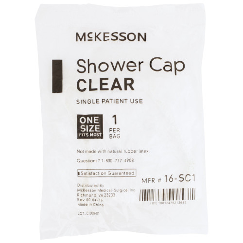 Shower Cap McKesson One Size Clear 16-SC1 Pack of 1