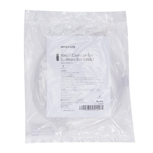 McKesson Nasal Cannula with Ear Cushion Adult Straight Prongs 7 Foot Tubing, 32649, Pack of 1