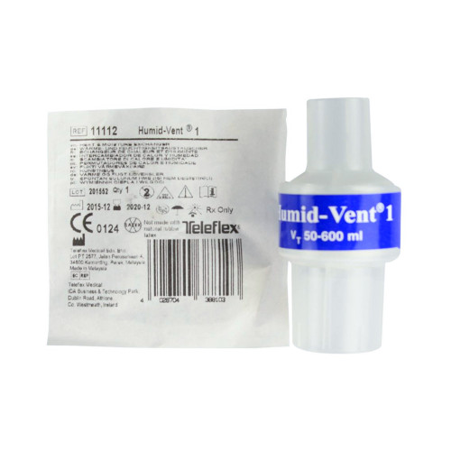 Humid-Vent Heat and Moisture Exchanger 35.37 mg H?O/L @ VT 200 mL 1.09 cm H?O @ 30 LPM, 11112, Pack of 1