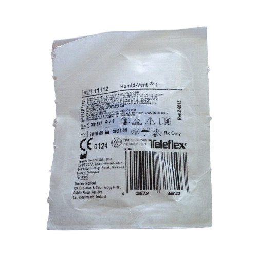 Humid-Vent Heat and Moisture Exchanger 35.37 mg H?O/L @ VT 200 mL 1.09 cm H?O @ 30 LPM, 11112, Pack of 1