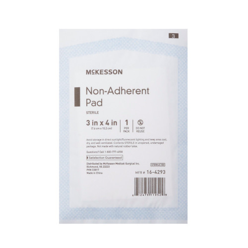 McKesson Non-Adherent Dressing 3 X 4 Inch Sterile 100 per Pack, 16-4293, Pack of 1