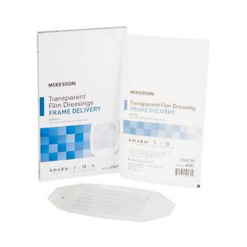 Transparent Film Dressing McKesson Octagon 6 X 8 Inch Frame Style Delivery Without Label Sterile 4987 Box/10 4987 MCK BRAND 886410_BX
