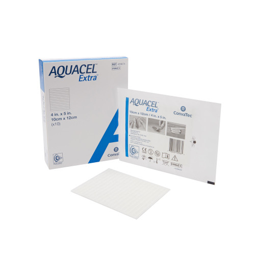 Aquacel Extra Gelling Fiber Wound Dressing 4 X 5 Inch Rectangle Sterile, 420674, Box of 10