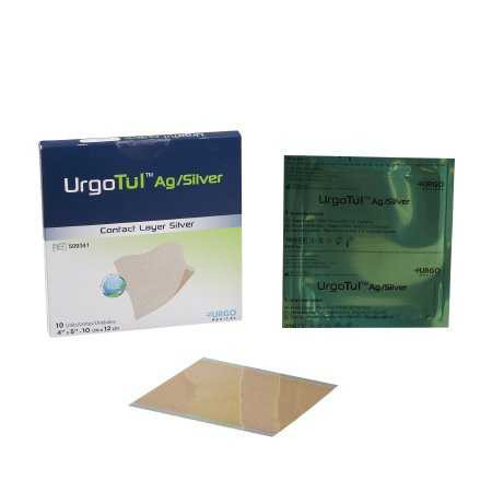 Silver Wound Contact Layer Dressing UrgoTul™AG/Silver 4 x 5 Inch Rectangle Sterile 509341 Pack of 1 509341 UrgoTul™AG/Silver 617705_EA