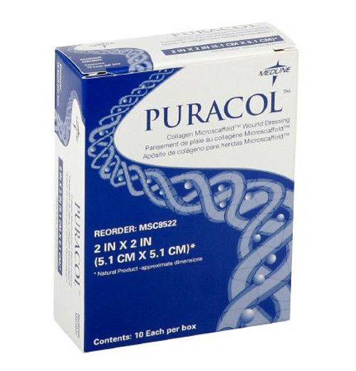 Puracol Collagen Dressing, 2 x 2'', Square, Sterile, Sample Pack of 1