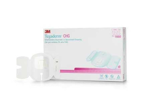 IV Securement Dressing Tegaderm Chlorhexidine Gluconate 2-3/4 X 3-3/8 Inch Sterile 1660 Box/25 1660 3M 713482_BX