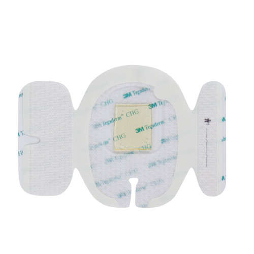 3M Tegaderm I.V. Dressing with CHG CHG (Chlorhexidine Gluconate) / Film 3 1/2 X 4 1/2 Inch Sterile, 1657, Case of 100
