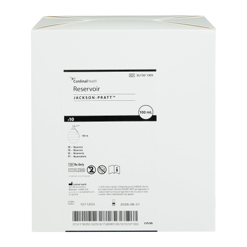 Jackson-Pratt Bulb Evacuator Drainage 100 mL, SU130-1305, Box of 10