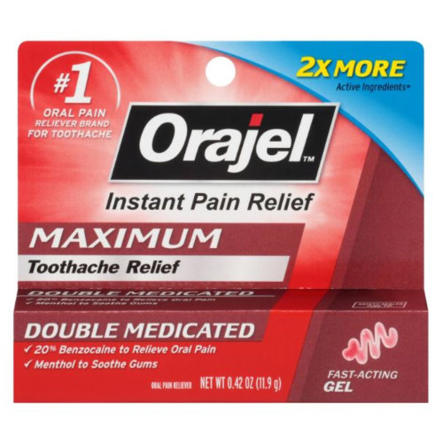 Oral Pain Relief Orajel 20% Strength Benzocaine Oral Gel 0.42 oz. Pack of 1