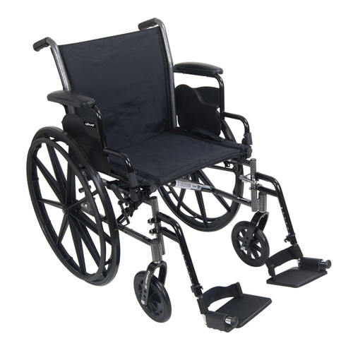 Lightweight Wheelchair McKesson Dual Axle Flip Back Padded Removable Mag Black 18 Inch 300 lbs. 146-K318DDA-SF Each/1 MCK BRAND 1065284_EA