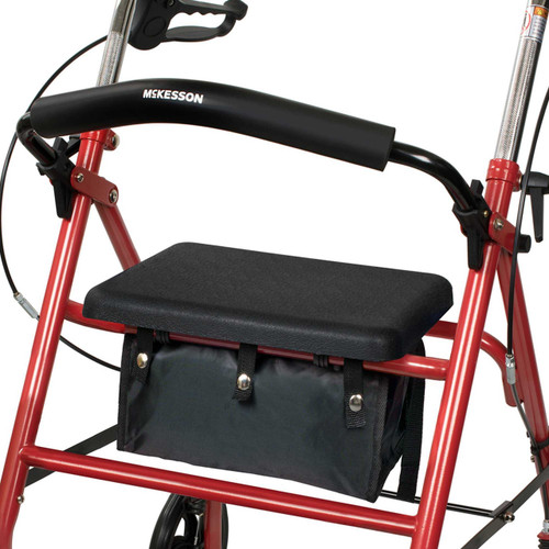 4 Wheel Rollator McKesson 31 to 37 Inch Red Folding Steel 31 to 37 Inch 146-10257RD-1 Each/1 MCK BRAND 1065268_EA
