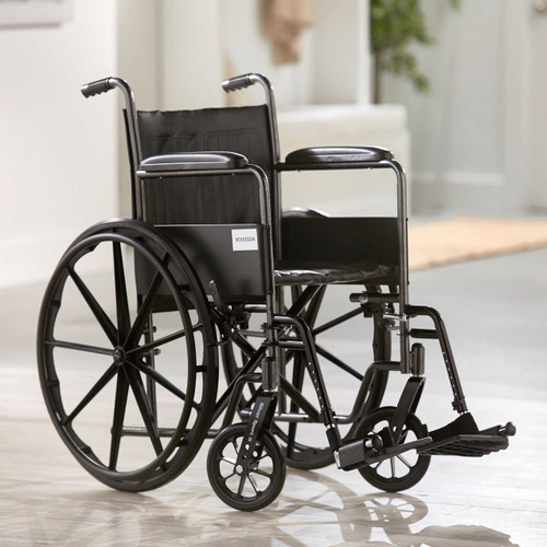 Wheelchair McKesson Padded Composite Black 18 Inch 300 lbs. 146-SSP218FA-SF Each/1 MCK BRAND 1065274_EA