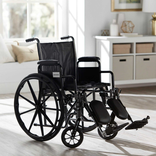 Wheelchair McKesson Padded Removable Composite Black 18 Inch 300 lbs. 146-SSP218DDA-ELR Each/1 MCK BRAND 1065277_EA