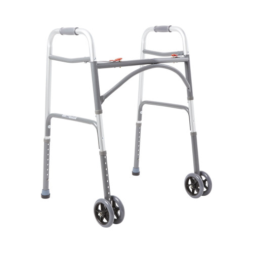 Bariatric McKesson Folding Walker, Adjustable Height, Steel Frame, 500 lbs. Weight Capacity, 32 to 39'' Height 146-10220-2WW Pack of 1