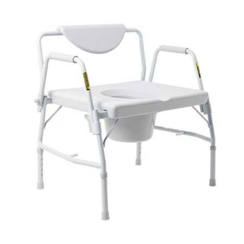 Commode Chair McKesson Drop Arms Steel Frame Padded Backrest 23-1/4 Inch Seat Width 1,000 lbs. Weight Capacity 146-11135-1 Pack of 1 McKesson 1065226_EA