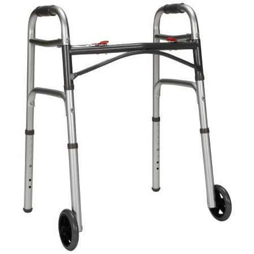 Folding Walker Adjustable Height McKesson Aluminum Frame 350 lbs. Weight Capacity 25 to 32-1/4 Inch Height 146-10211-4 Case of 1 McKesson 1088077_CS