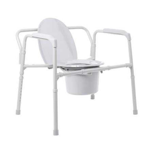 Commode Chair McKesson Fixed Arms Steel Frame Back Bar 13-3/4 Inch Seat Width 650 lbs. Weight Capacity 146-11117N-1 Pack of 1 McKesson 1065225_EA