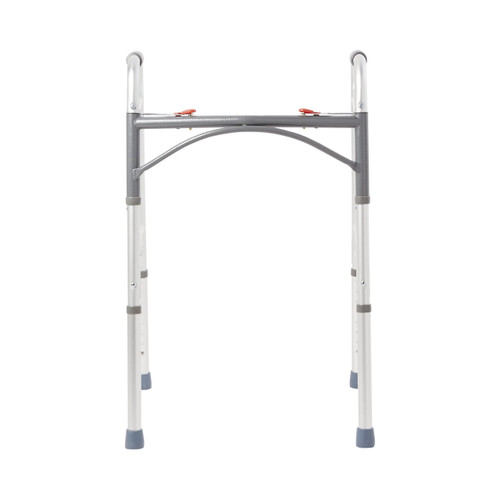 Folding Walker Adjustable Height McKesson Aluminum Frame 350 lbs. Weight Capacity 32 to 39 Inch Height 146-10200-4 Case of 1 McKesson 1088076_CS