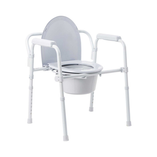 Commode Chair McKesson Fixed Arm Steel Frame Seat Lid Back 16.6 to 22.5 Inch 146-11148-4 Case/4 MCK BRAND 1088075_CS
