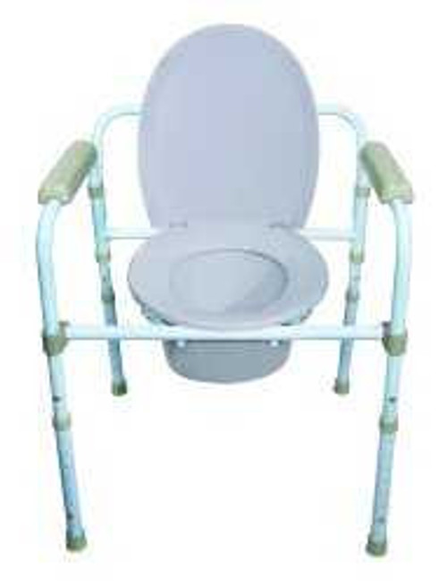 Commode Chair McKesson Fixed Arm Steel Frame Seat Lid Back 17 to 23 Inch 146-RTL11158KDR Each/1 MCK BRAND 1065227_EA